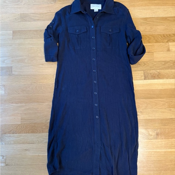 Brochu Walker Women's Navy Dress Size L Button Front Midi
Dress (no Belt) - Picture 2 of 6